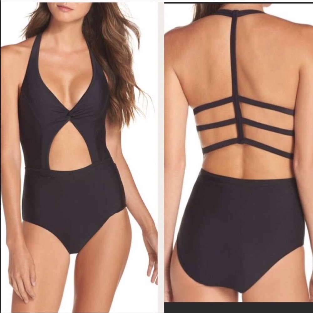 Black Cutout Swimsuit - Size Large